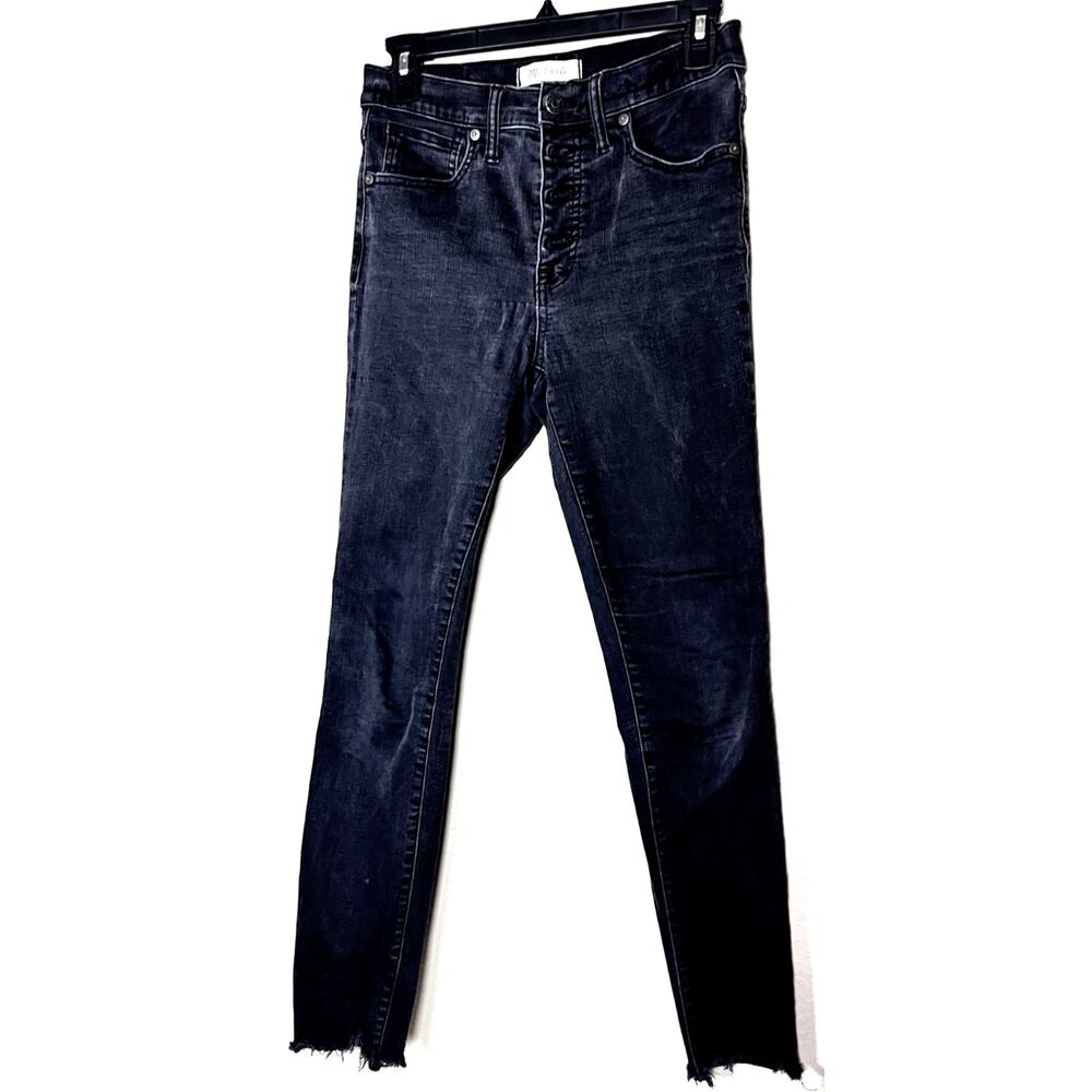 Madewell Women's Skinny Jeans Black 9" High Rise Pants Stretch Comfort Size 27